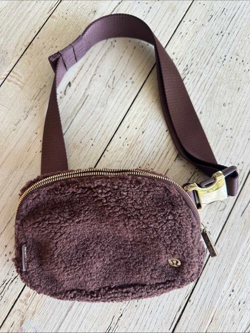 lululemon athletica Plush Shearling Crossbody Bag in Deep Mauve